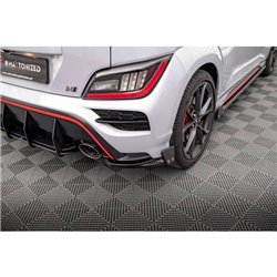 Maxton - Lames De Pare-Chocs Arrière Latérales V.1 Hyundai Kona N Mk1 Noir Brillant