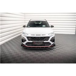 Maxton - Lame Du Pare-Chocs Avant V.1 Hyundai Kona N Mk1 Noir Brillant