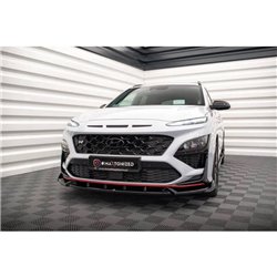 Maxton - Lame Du Pare-Chocs Avant V.1 Hyundai Kona N Mk1 Noir Brillant