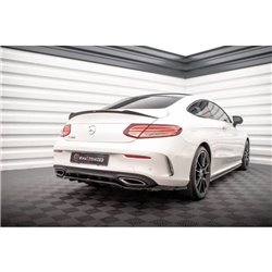 Maxton - Arriere Lame (avec une barre verticale) Mercedes-Benz C Coupe AMG-Line C205 Facelift Noir Brillant