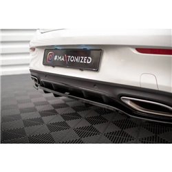 Maxton - Arriere Lame (avec une barre verticale) Mercedes-Benz C Coupe AMG-Line C205 Facelift Noir Brillant