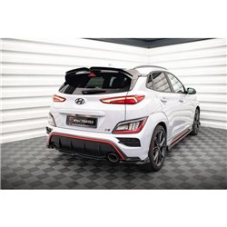 Maxton - Lames De Pare-Chocs Arrière Latérales V.2 Hyundai Kona N Mk1 Noir Brillant