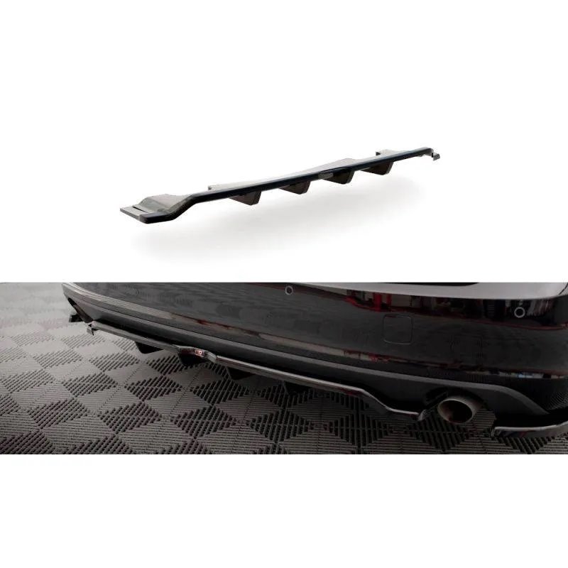 Maxton - Arriere Splitter (avec une barre verticale) V.2 Volvo V90 Mk2 Noir Brillant