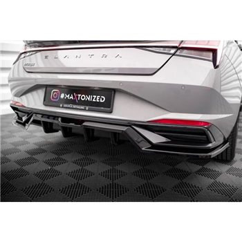 Maxton - Arriere Lame (avec une barre verticale) Hyundai Elantra Mk7 Noir Brillant
