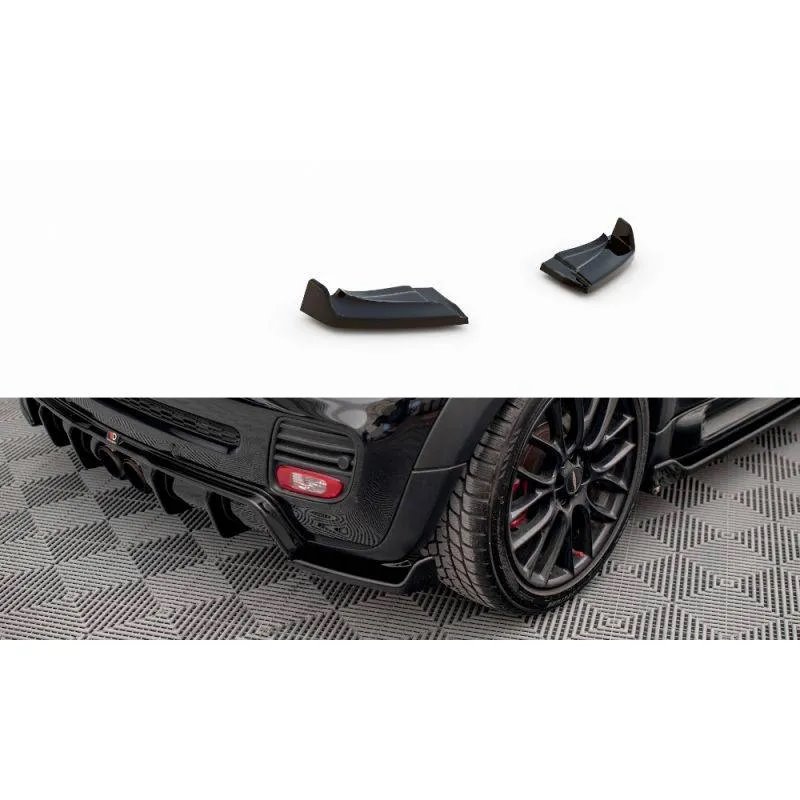 Maxton - Lames De Pare-Chocs Arrière Latérales V.3 Mini Cooper John Cooper Works R56 Noir Brillant