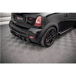 Maxton - Lames De Pare-Chocs Arrière Latérales V.3 Mini Cooper John Cooper Works R56 Noir Brillant