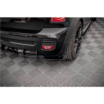 Maxton - Lames De Pare-Chocs Arrière Latérales V.2 Mini Cooper John Cooper Works R56 Noir Brillant