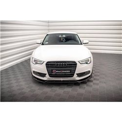 Maxton - Lame Du Pare-Chocs Avant V.2 Audi A5 Coupe / Sportback 8T Facelift Noir Brillant