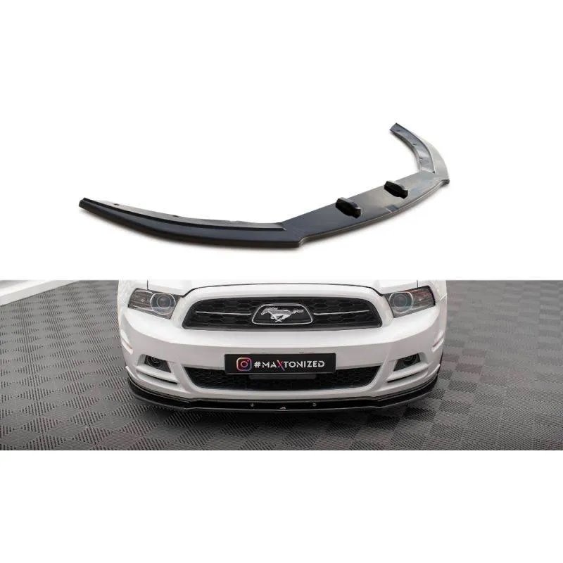 Maxton - Lame Du Pare-Chocs Avant Ford Mustang Mk5 Facelift Noir Brillant