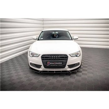 Maxton - Lame Du Pare-Chocs Avant V.1 Audi A5 Coupe / Sportback 8T Facelift Noir Brillant