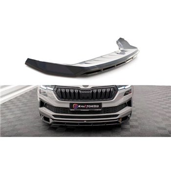 Maxton - Lame Du Pare-Chocs Avant Skoda Karoq Sportline Mk1 Facelift Noir Brillant