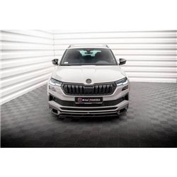 Maxton - Lame Du Pare-Chocs Avant Skoda Karoq Sportline Mk1 Facelift Noir Brillant