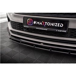 Maxton - Lame Du Pare-Chocs Avant Skoda Karoq Sportline Mk1 Facelift Noir Brillant