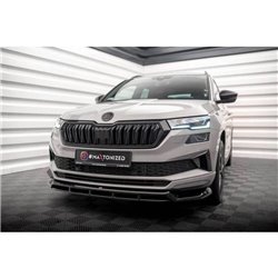 Maxton - Lame Du Pare-Chocs Avant Skoda Karoq Sportline Mk1 Facelift Noir Brillant