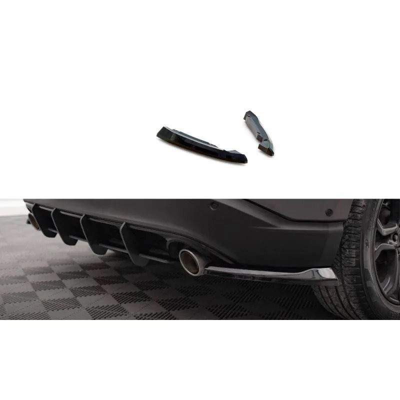Maxton - Lames De Pare-Chocs Arrière Latérales V.1 Ford Edge Mk2 Noir Brillant