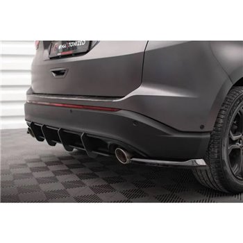 Maxton - Lames De Pare-Chocs Arrière Latérales V.1 Ford Edge Mk2 Noir Brillant