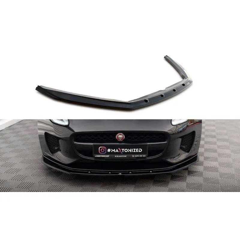 Maxton - Lame Du Pare-Chocs Avant V.1 Jaguar F-Type Mk1 Facelift Noir Brillant