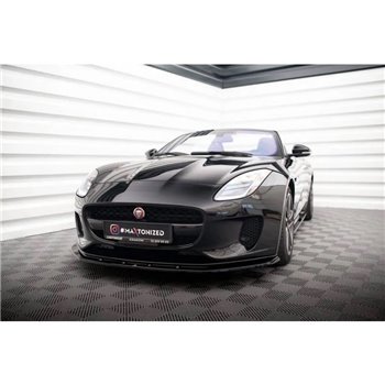 Maxton - Lame Du Pare-Chocs Avant V.1 Jaguar F-Type Mk1 Facelift Noir Brillant