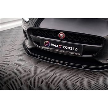 Maxton - Lame Du Pare-Chocs Avant V.1 Jaguar F-Type Mk1 Facelift Noir Brillant