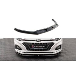Maxton - Lame Du Pare-Chocs Avant V.1 Hyundai I20 Mk2 Facelift Noir Brillant