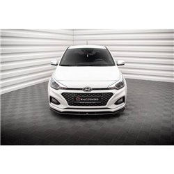 Maxton - Lame Du Pare-Chocs Avant V.1 Hyundai I20 Mk2 Facelift Noir Brillant