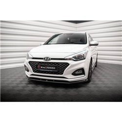 Maxton - Lame Du Pare-Chocs Avant V.1 Hyundai I20 Mk2 Facelift Noir Brillant