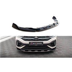 Maxton - Lame Du Pare-Chocs Avant V.2 Volkswagen T-Roc R / R-Line Mk1 Facelift Noir Brillant