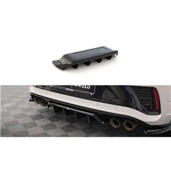 Maxton - Arriere Splitter (avec une barre verticale) Volkswagen T-Roc R / R-Line Mk1 Facelift Noir Brillant