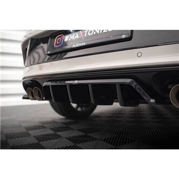 Maxton - Arriere Lame (avec une barre verticale) Volkswagen T-Roc R / R-Line Mk1 Facelift Noir Brillant
