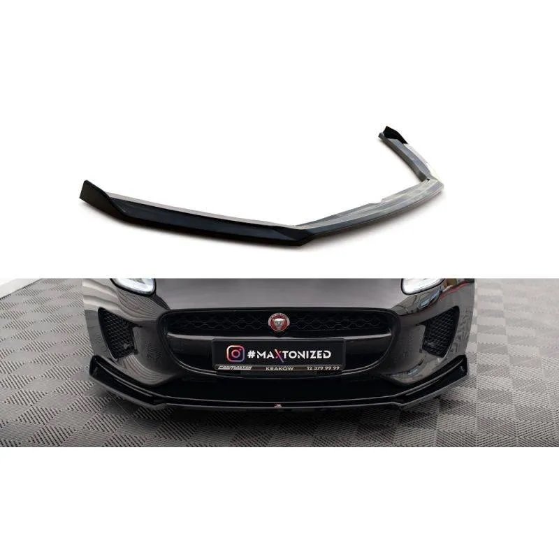 Maxton - Lame Du Pare-Chocs Avant V.2 Jaguar F-Type Mk1 Facelift Noir Brillant
