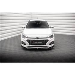 Maxton - Lame Du Pare-Chocs Avant V.2 Hyundai I20 Mk2 Facelift Noir Brillant