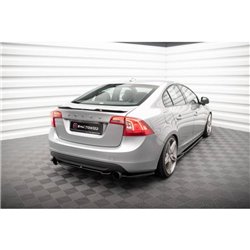 Maxton - Lames De Pare-Chocs Arrière Latérales Volvo S60 R-Design Mk2 Noir Brillant