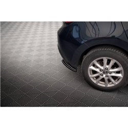 Maxton - Lames De Pare-Chocs Arrière Latérales Mazda 3 Mk3 Noir Brillant