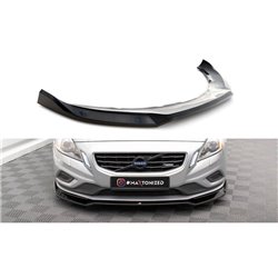 Maxton - Lame Du Pare-Chocs Avant V.2 Volvo S60 R-Design Mk2 Noir Brillant