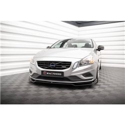 Maxton - Lame Du Pare-Chocs Avant V.2 Volvo S60 R-Design Mk2 Noir Brillant