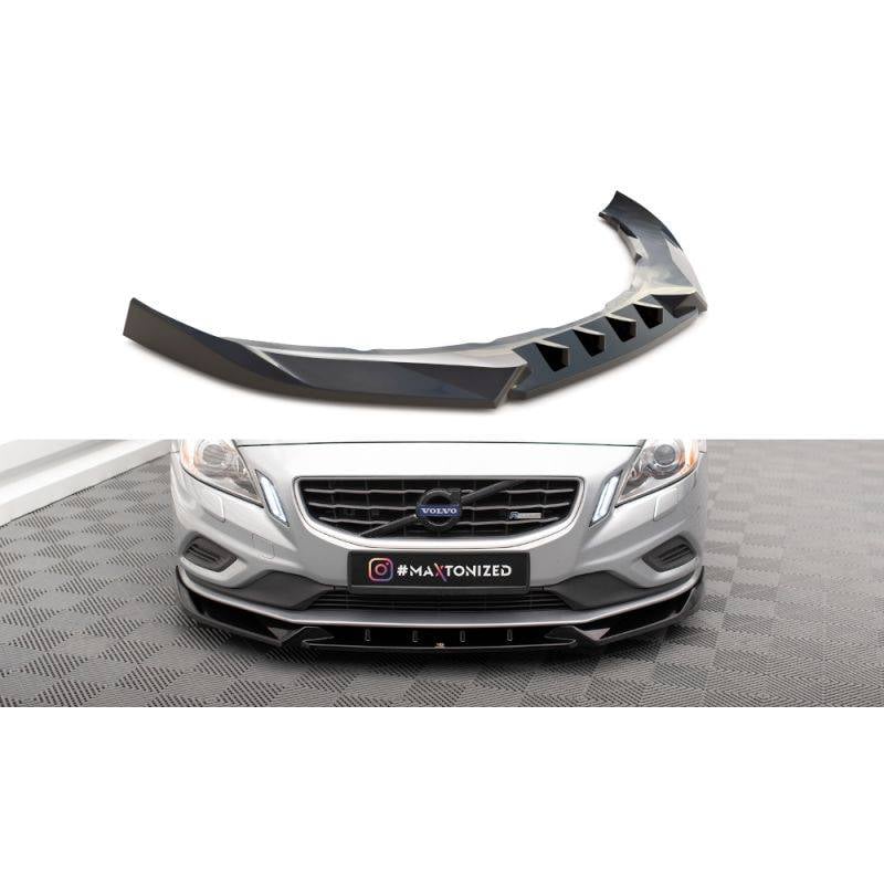 Maxton - Lame Du Pare-Chocs Avant V.1 Volvo S60 R-Design Mk2 Noir Brillant