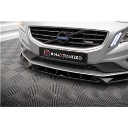 Maxton - Lame Du Pare-Chocs Avant V.1 Volvo S60 R-Design Mk2 Noir Brillant