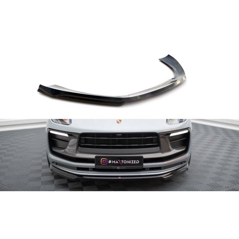 Maxton - Lame Du Pare-Chocs Avant Porsche Macan Mk1 Facelift 2 Noir Brillant