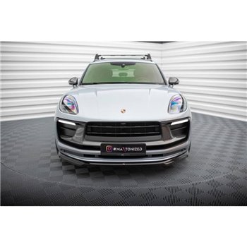 Maxton - Lame Du Pare-Chocs Avant Porsche Macan Mk1 Facelift 2 Noir Brillant