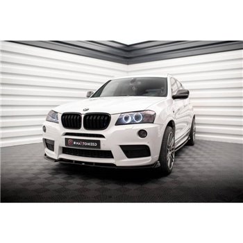 Maxton - Lame Du Pare-Chocs Avant BMW X3 M-Pack F25 Noir Brillant