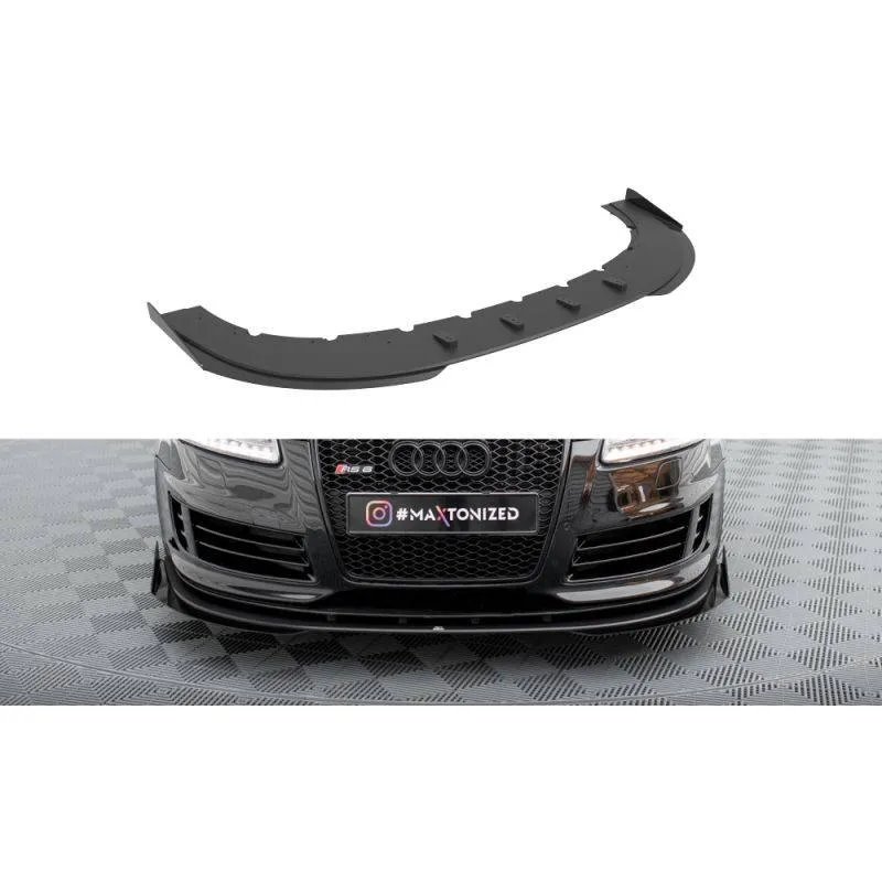 Maxton - Street Pro Lame Du Pare-Chocs Avant Audi RS6 Avant C6 Noir-Rouge + Rabats Brillant