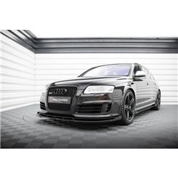 Maxton - Street Pro Lame Du Pare-Chocs Avant Audi RS6 Avant C6 Noir-Rouge + Rabats Brillant