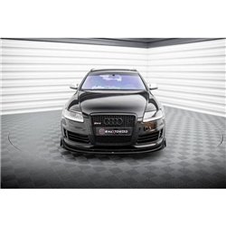 Maxton - Street Pro Lame Du Pare-Chocs Avant Audi RS6 Avant C6 Noir + Rabats Brillant 