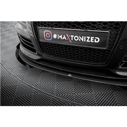 Maxton - Street Pro Lame Du Pare-Chocs Avant Audi RS6 Avant C6 Noir + Rabats Brillant 