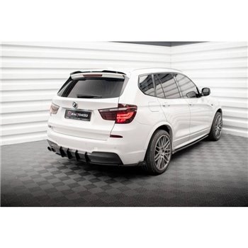 Maxton - Lames De Pare-Chocs Arrière Latérales BMW X3 M-Pack F25 Noir Brillant