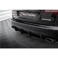 Maxton - Street Pro Central Diffuseur Arriere Audi RS6 Avant C6 Noir-Rouge