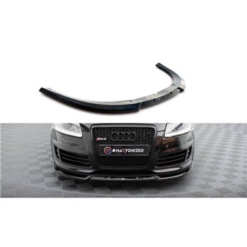Maxton - Lame Du Pare-Chocs Avant V.2 Audi RS6 Avant C6 Noir Brillant