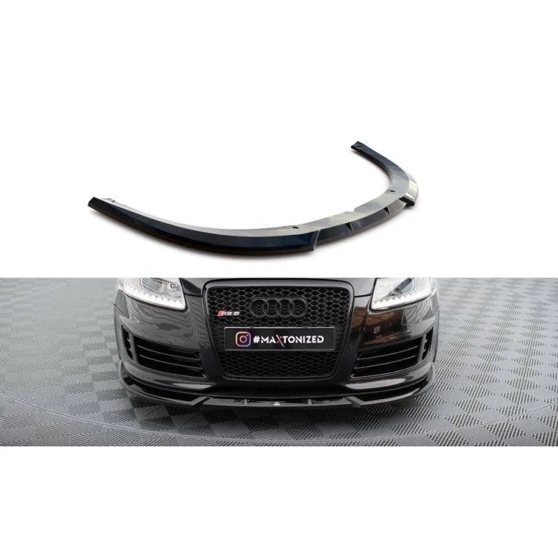 Maxton - Lame Du Pare-Chocs Avant V.2 Audi RS6 Avant C6 Noir Brillant