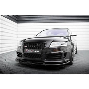 Maxton - Lame Du Pare-Chocs Avant V.2 Audi RS6 Avant C6 Noir Brillant