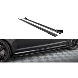 Maxton - Street Pro Rajouts Des Bas De Caisse Audi RS6 Avant C6 Noir-Rouge + Rabats Brillant